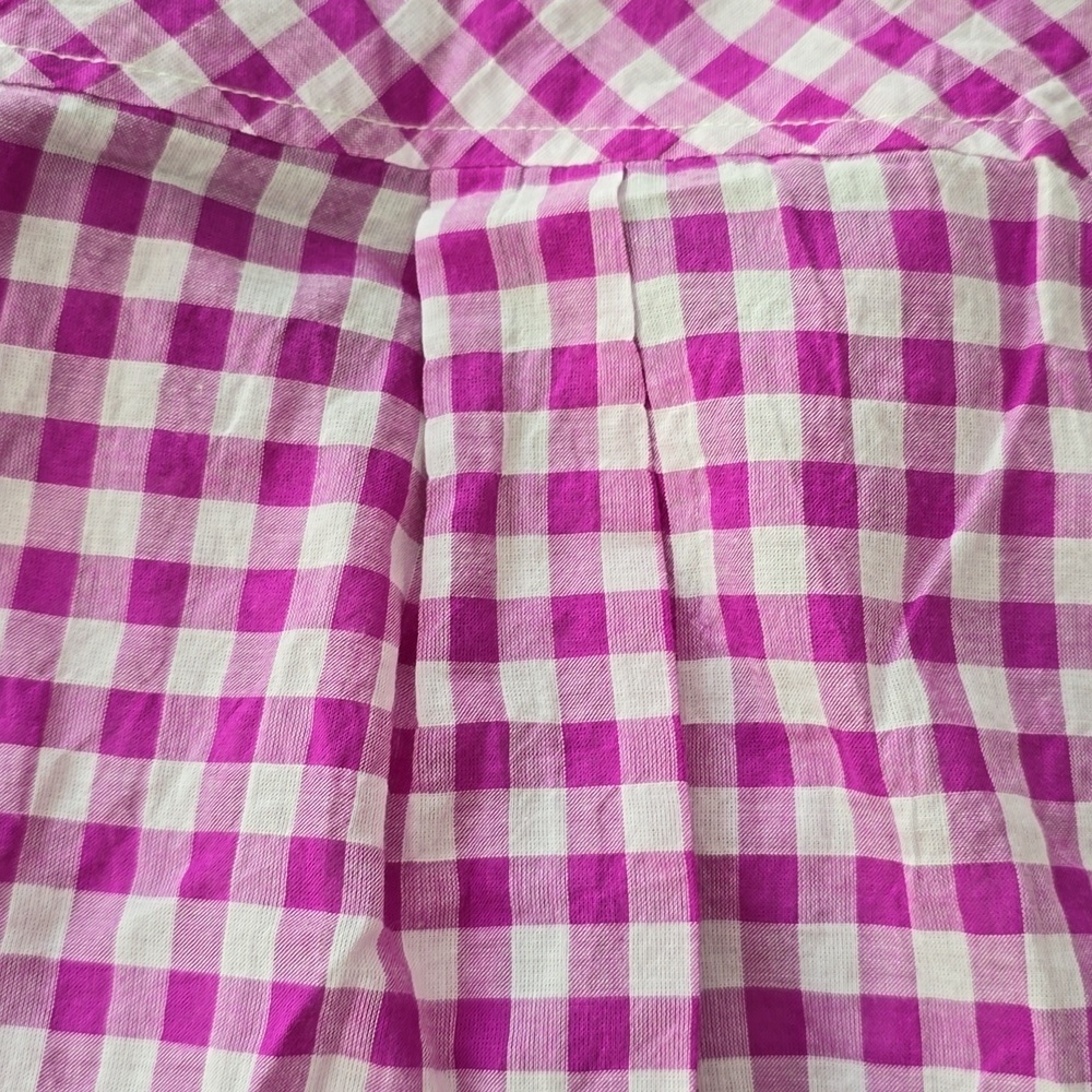 J. Crew Gingham Pullover 1/2 Button Up Shirt - Picture 9 of 10